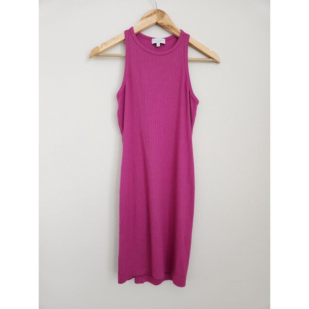 Michael Stars Ribbed Racerback Tank in Fuchsia pink Dress | Size S/P